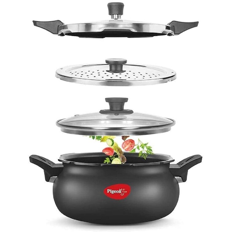 Pigeon 5 Quarts Non Stick Hard Anodized Aluminum Steamer Pot Wayfair